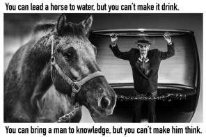 Horse to water, man to knowledge